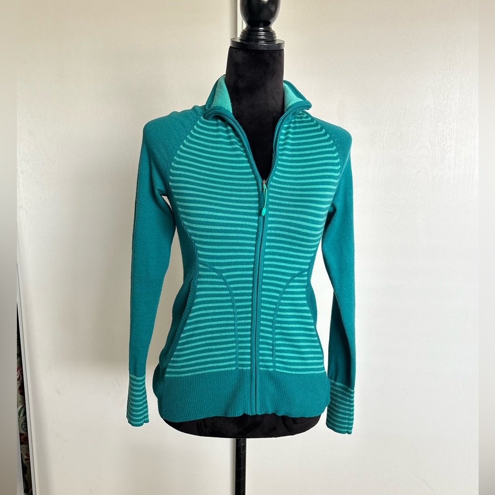 REI Cool Max Zip Up Women’s XXS/S Teal Stretch Hiking Outdoors Collard Adventure